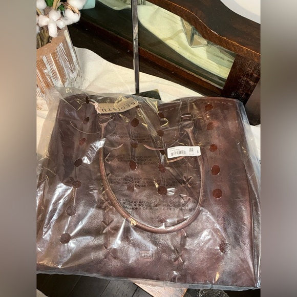 NWT Bed Stu Rebekah Shoulder Travel Weekend Bag XL Tote Teak Dip Dyed MSRP $520 - Picture 13 of 14